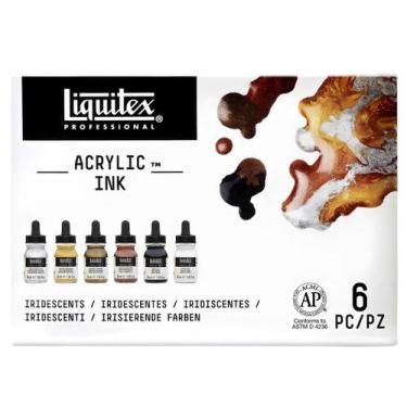 Imagem de Estojo Tinta Acrílica Ink Liquitex 30ml Metálicas C/6 Cores