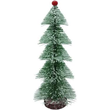 Imagem de Mini Árvore De Natal Flocos Neve Pinheiro Enfeite Mesa 33cm - Genérico