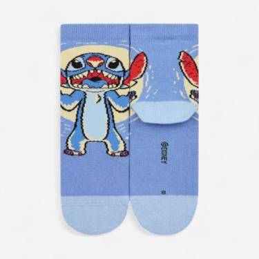 Imagem de Meia Lupo Disney Stitch Infantil Azul Claro, Azul, 24a29