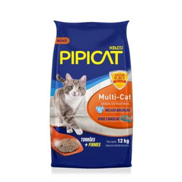 Imagem de Areia Sanitária para Gatos Pipicat Multicat 12 Kg Kelco