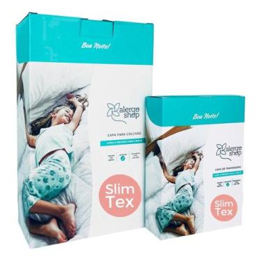Imagem de Capa Anti Acaro P/ Colchão Solteiro Box Slim Tex + Capa de Travesseiro