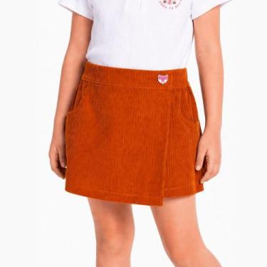 Imagem de Short Saia Infantil Minha Fofura Alphabeto Guarana, 6, Guarana