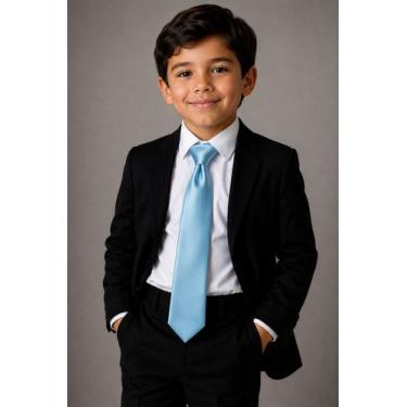 Imagem de Gravata Infantil Slim Fit Com Nó Pronto Ref: 255 - Stylestore, Azul be