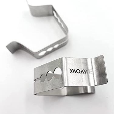 Imagem de Clipes de grelha de aço inoxidável YAOAWE, suporte de sonda de termômetro de carne, leitura de temperatura ambiente churrasco cortador de grelha de forno de fumaça, cabo de suporte de carne para Maverick - conjunto de 2