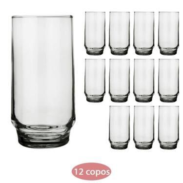Imagem de Jogo 12 Copos 410ml Vidro Lights Glamour Nadir Drinks Finos