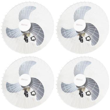 Imagem de Kit 4 Ventiladores Parede 60cm 200W Industrial Turbo Turbão 3 Pás Bivolt 110V 220V Branco Vitalex
