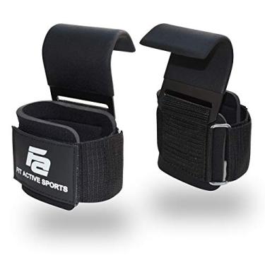 Imagem de Ganchos de levantamento de peso para esportes ativos de aço pesado com alças de pulso – para academia Barbell Deadlift Power Lifting Workouts – Aderência de treino com alças acolchoadas – Ótimo para homens e mulheres