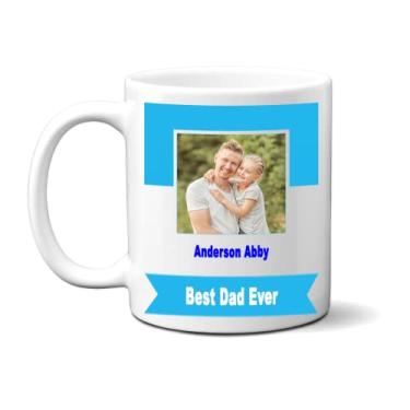 Imagem de Caneca de pai personalizada, caneca de pai personalizada, imagem de pai personalizada e caneca de nome, presente personalizado para pai, presente para pai de filha, filho, criança, cesta de natal de aniversário, ideia de presente de mordida, caneca de foto de pai personalizada