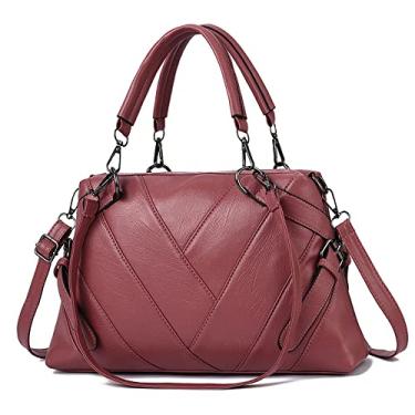 Imagem de Bolsas grandes e bolsa para mulheres bolsa transversal de couro acolchoado moda alça superior bolsa de ombro bolsas, rosa