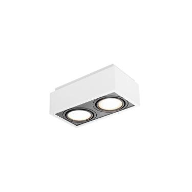 Imagem de Spot de Sobrepor Newline Box para 2 Lâmpadas MR16 GU10 Bivolt Branco e Preto