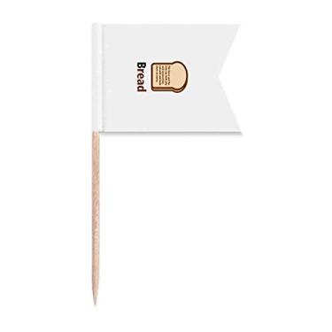 Imagem de Bandeiras de palito de dente lidas de alimentos para pão, marcação de rotulagem para bolo de festa, prato de queijo