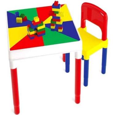 Imagem de Mesinha Infantil Com Cadeira E Blocos Multiatividade Belltoy - Bell To