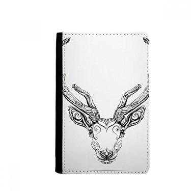Imagem de Porta-passaporte com buzina longa para retrato de animal de veado Notecase Burse carteira porta-cartões