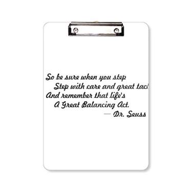 Imagem de Care and Tact Give You Balance Life Citações Prancheta Pasta Bloco de Escrita Placa de Apoio A4