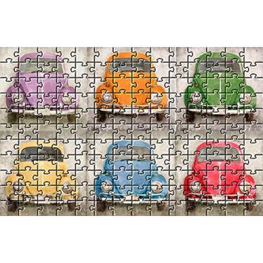 Imagem de Quebra-Cabeça Cognitivo para Idosos Nostalgia Fusca e kombi - 60 peças - 3 unidades