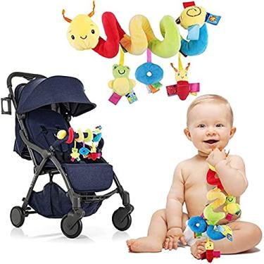 Imagem de Brinquedos de chocalho para pendurar ber?o, cama de ber?o para bebês em torno de chocalho com desenho de sino, carrinho de insetos, brinquedo de seguran?a em espiral com sino