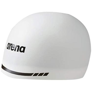 Imagem de Arena Touca de natação 3D Soft USA unissex de silicone para homens e mulheres, kit de natação para prática e corrida, branca, extra grande