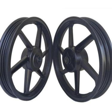 Imagem de Par Rodas Liga Leve Titan 150 Es Ks 6 Palitos Freio Tambor