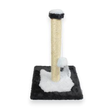 Imagem de Arranhador de Sisal para Gato Poste Brinquedo com Base 50cm Branco