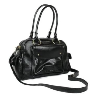 Imagem de BOLSA FEMININA EM COURO BOVINO LEGÍTIMO TRANSVERSAL 010 (preta)