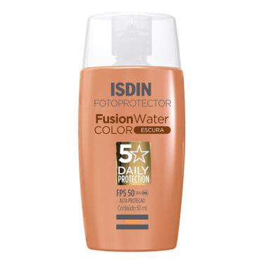 Imagem de Isdin Fusion Water 5 Stars Fps50 Color Escura  - Protetor So Protetor facial fusion water fps50 cor escura