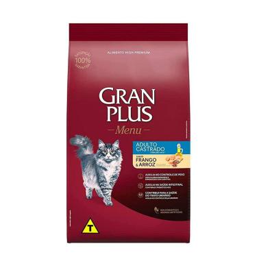 Imagem de Ração Gran Plus Gatos Adultos Castrados Frango e Arroz 3kg