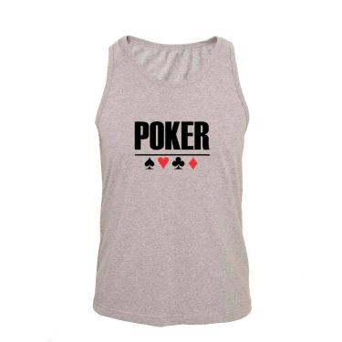 Imagem de Regata Masculina Algodão Poker Estampada Verão Moderna