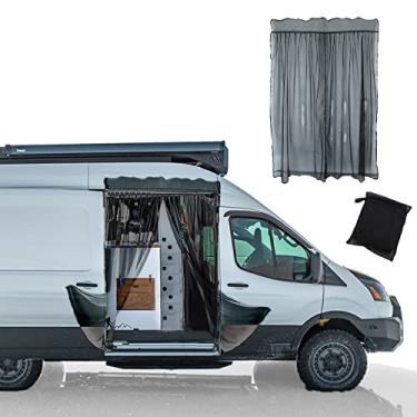 Imagem de BLACKHORSE-RACING Tela de reposição magnética para van para Mercedes Sprinter Vans e outras campervans, mosquiteiro magnético para Motorhome RV Porta deslizante Van Tela de insetos - Grande