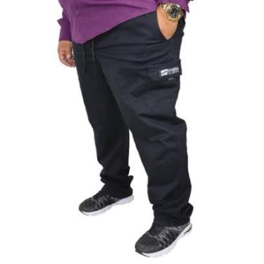 Imagem de Calça Plus Size Masculina Cargo Brim Sarja-Masculino