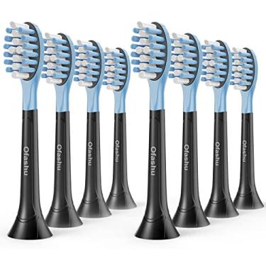 Imagem de Ofashu Cabeças de escova de dentes de substituição para Philips Sonicare ProtectiveClean C2 4100 9044 6250, preta, 8 unidades de cabeça de escova elétrica sônica