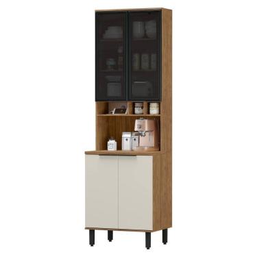 Imagem de Paneleiro Toscana 100% Mdf 4 Portas Freijó/Off White - Mx Móveis