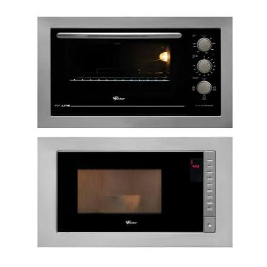 Imagem de Kit Forno Elétrico 44 L E Micro-Ondas com 8 Funções de Embutir em Aço Inox Fischer 127 V