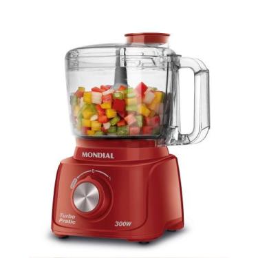 Imagem de Mini Processador de alimentos 300 watts vermelho Turbo Pratic - MP-16-