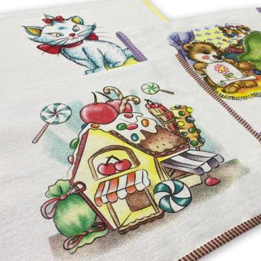 Imagem de Pano De Prato Com Viés Estampado 67x41 - 50 Unidades - Barca Utilidade