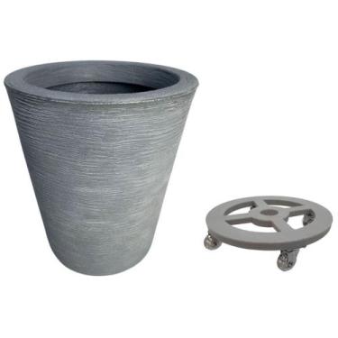 Imagem de Vaso De Polietileno 38x33 + Suporte Com Rodas Para Decoração - Alpe & 