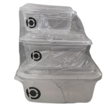 Imagem de Conjunto 3 Potes Transparente Quadrado - 1518C - ds