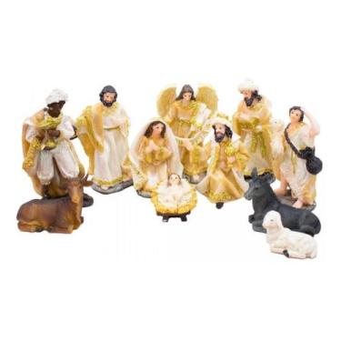 Imagem de Presépio Resina Bege Pequeno Completo 11 Peças 12cm  - Tascoinport, Pr