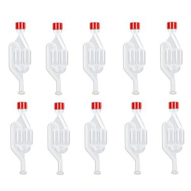 Imagem de Kit 10 unidades Airlock Tipo S Air Lock Para Fermentação Cerveja Kombu