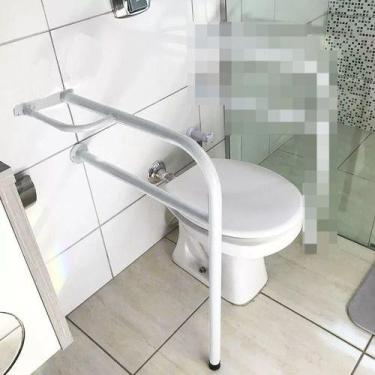Imagem de Barra Segurança Lateral Apoio C Pé Banheiro Deficiente Idoso - Moveraç