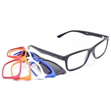 Imagem de Armação Oculos Troca Frentes Cores E Solar Smart Clip On 934, Preto