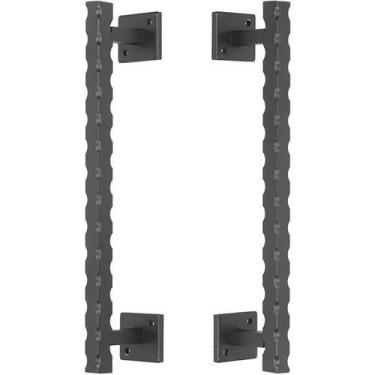 Imagem de Puxador Duplo Colonial Aço Thor Preto Fosco 300Mm Colonial - Máxima me