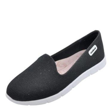 Imagem de Sapatilha Feminino Moleca E.V.A REF: 5810101 TELA SHINE, 37, Preto
