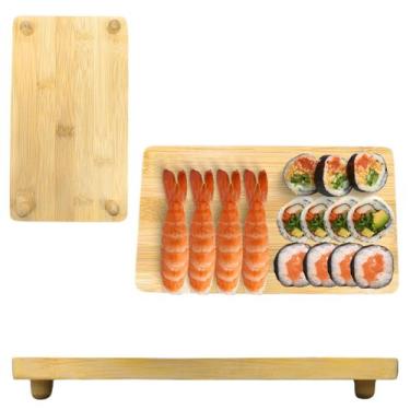 Imagem de Bandeja em Bambu Para Sushi 24cm Prato Restaurante Oriental - On