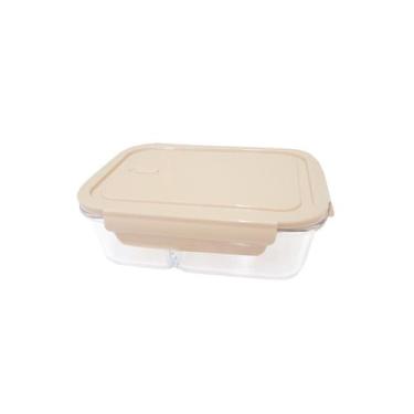 Imagem de Pote de Vidro Borosilicato Divisoria Tampa Hermetica Nude 1L - UZ