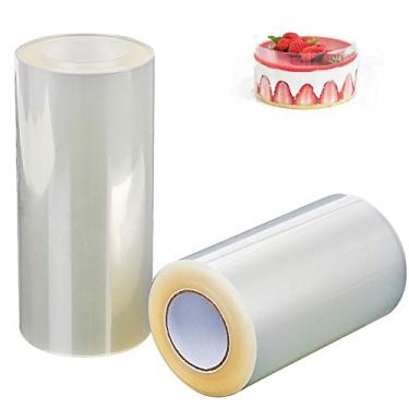 Imagem de Colares de bolo (2 pacotes) rolos de acetato, folhas de acetato, tiras de bolo transparentes, mousse de chocolate e folha de acetato para decoração de bolos, decoração de bolo (10 x 1000 cm)
