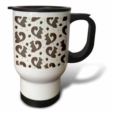 Imagem de 3dRose Caneca de viagem com estampa de aquarela de esquilos e bolotas, 410 ml