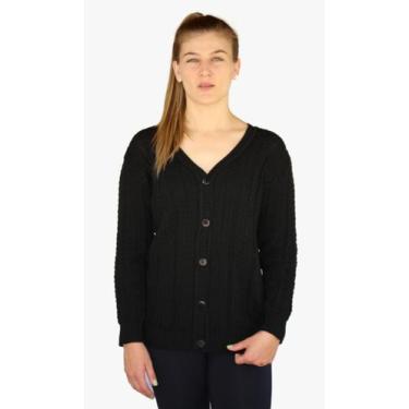 Imagem de Casaco Feminino Tricô de Lã Cardigan com Botões G Tamanho Único - Pio 