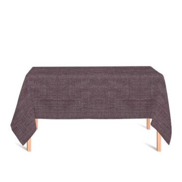 Imagem de Toalha de Mesa Retangular em Tecido Jacquard Estampado Liso Marrom Esc