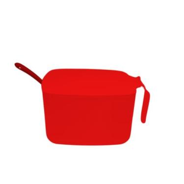 Imagem de Açucareiro/Farinheiro c/ Tampa e Colher - Deluma, Vermelho