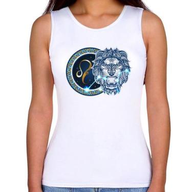 Imagem de Regata Feminina Signo Leão Astrologia - Foca na Moda, Branco, M